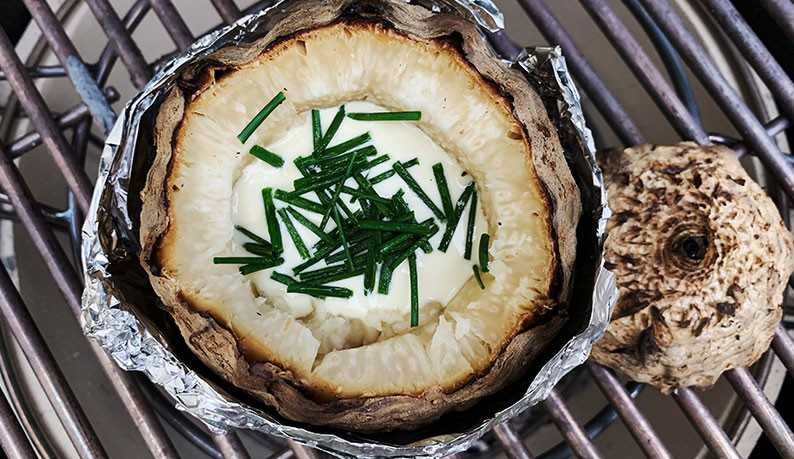 Céleri à la coque, crème fraiche et ciboulette