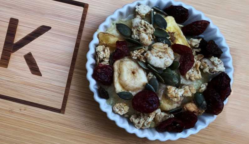 Crumble de bananes cuites au feu de bois