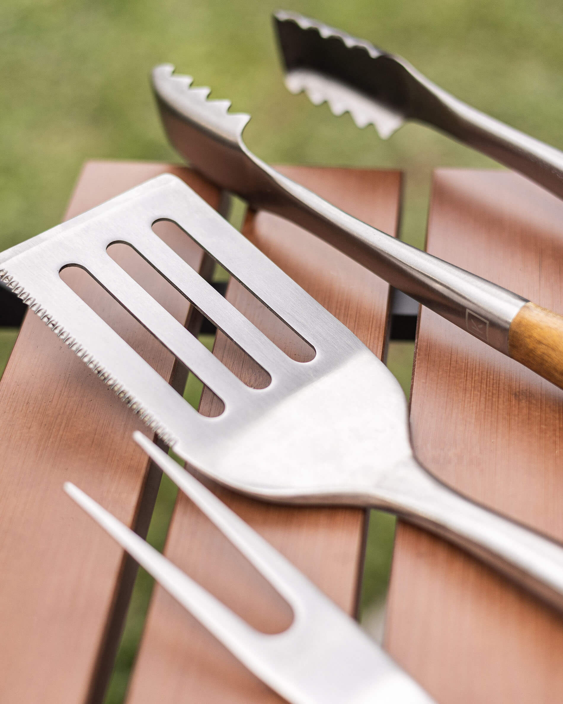 Ustensiles inox et bambou