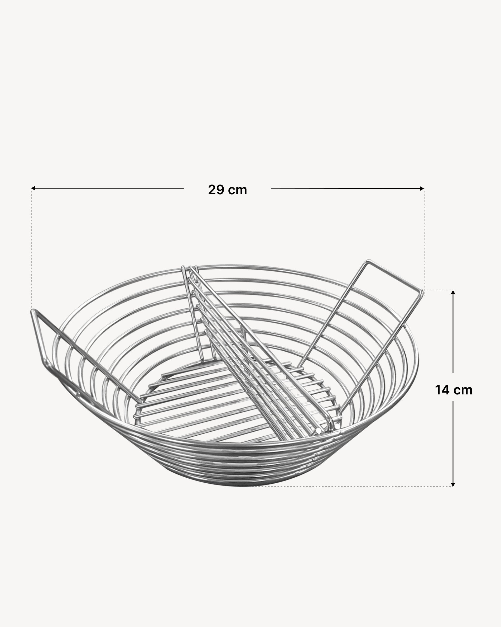 Dimensions panier en inox pour charbon Kokko L 18"